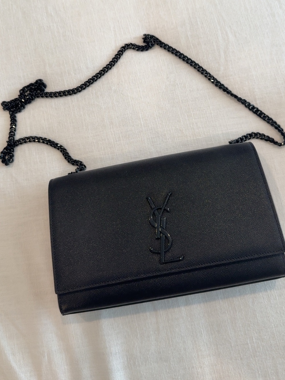 Saint Laurent Black Leather Kate Crossbody Medium